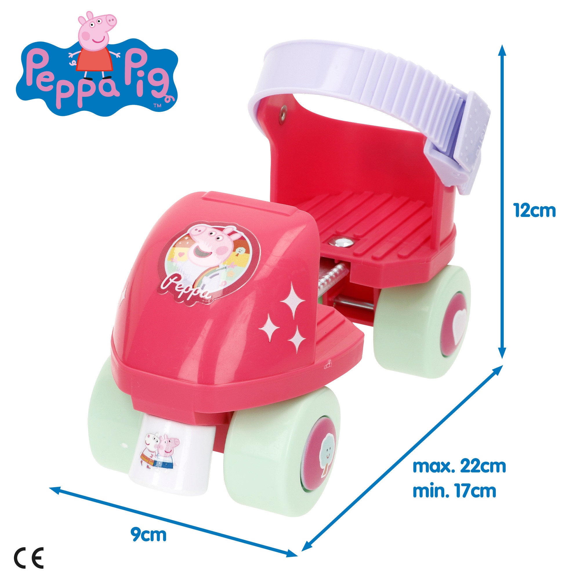 Peppa Pig Patines 4 ruedas ajustables talla 22-29 máx. 20 kg +3 años