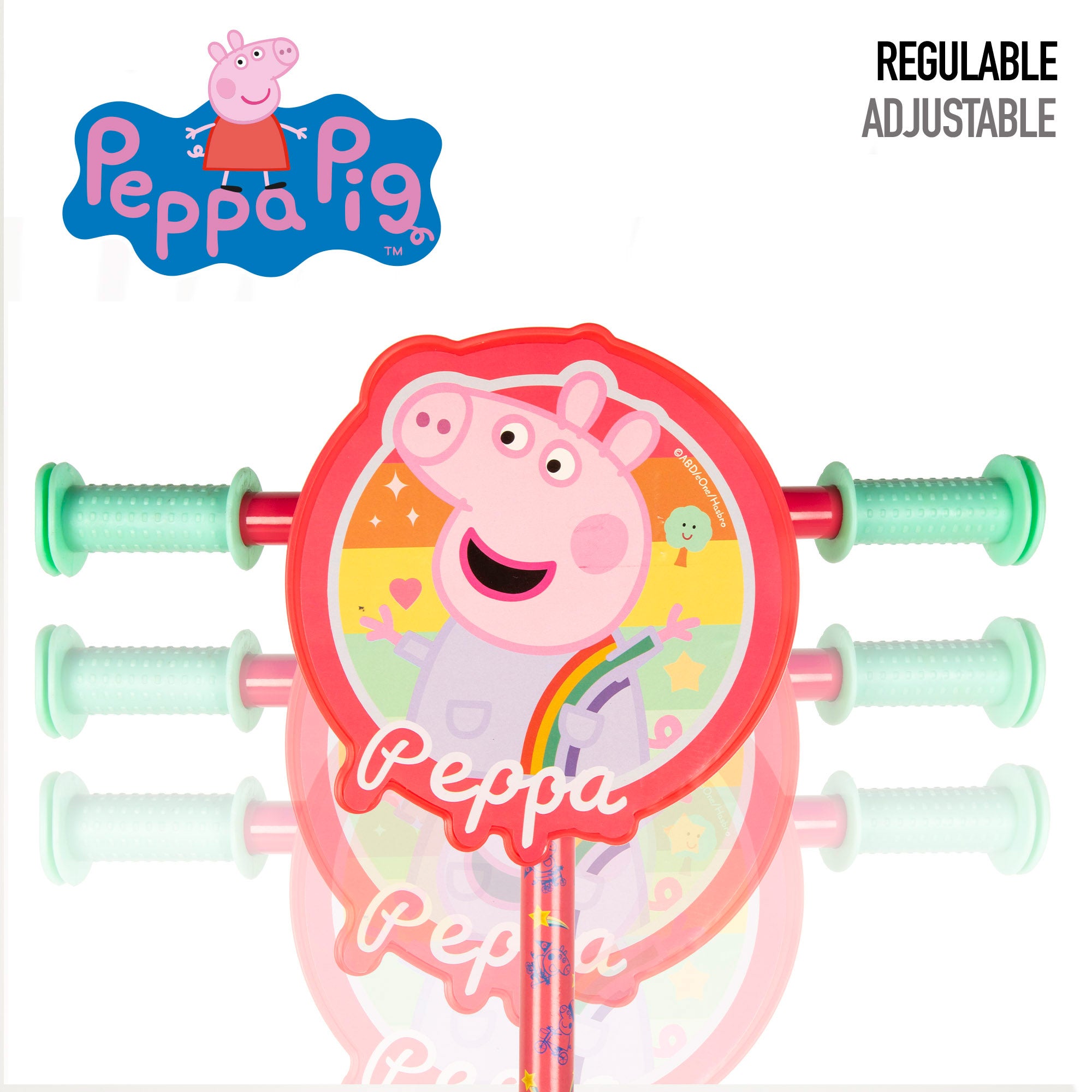 Peppa Pig Patinete 3 ruedas 58x36x65-70 cm máx. 20 kg + 2 años