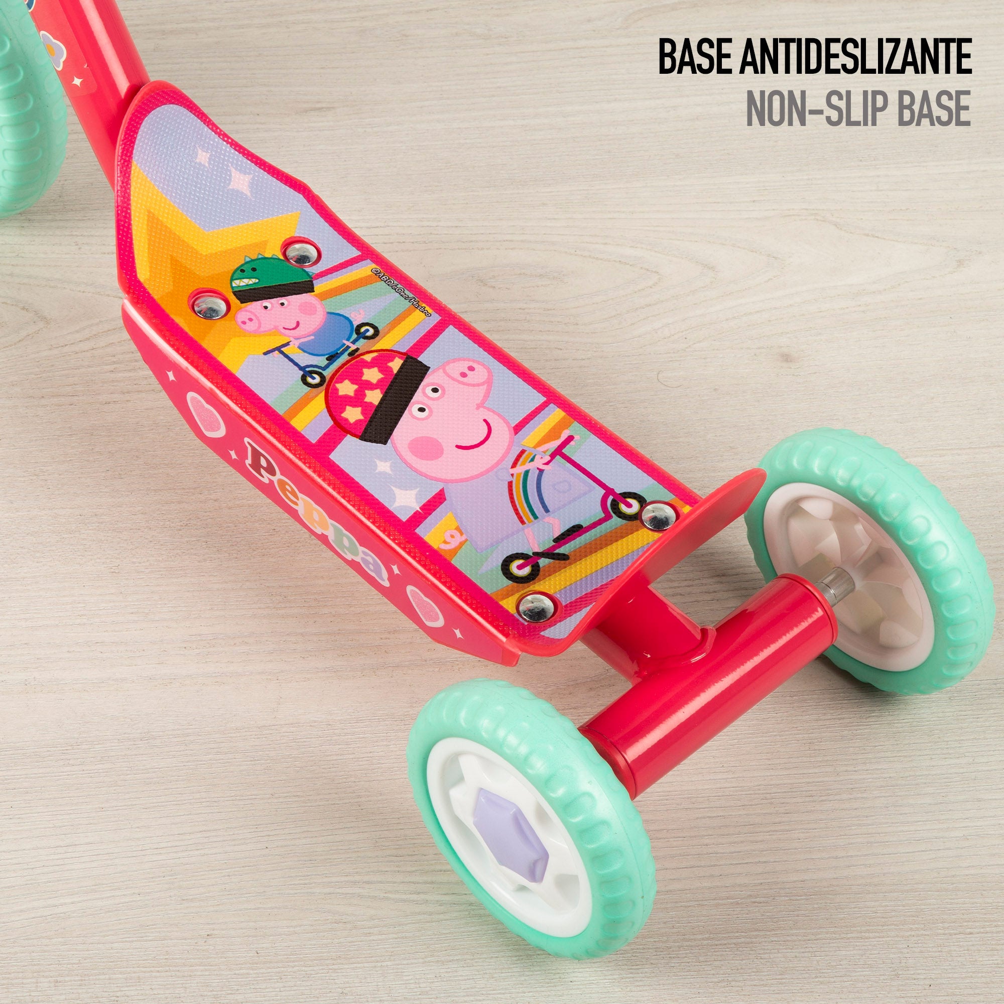 Peppa Pig Patinete 3 ruedas 58x36x65-70 cm máx. 20 kg + 2 años