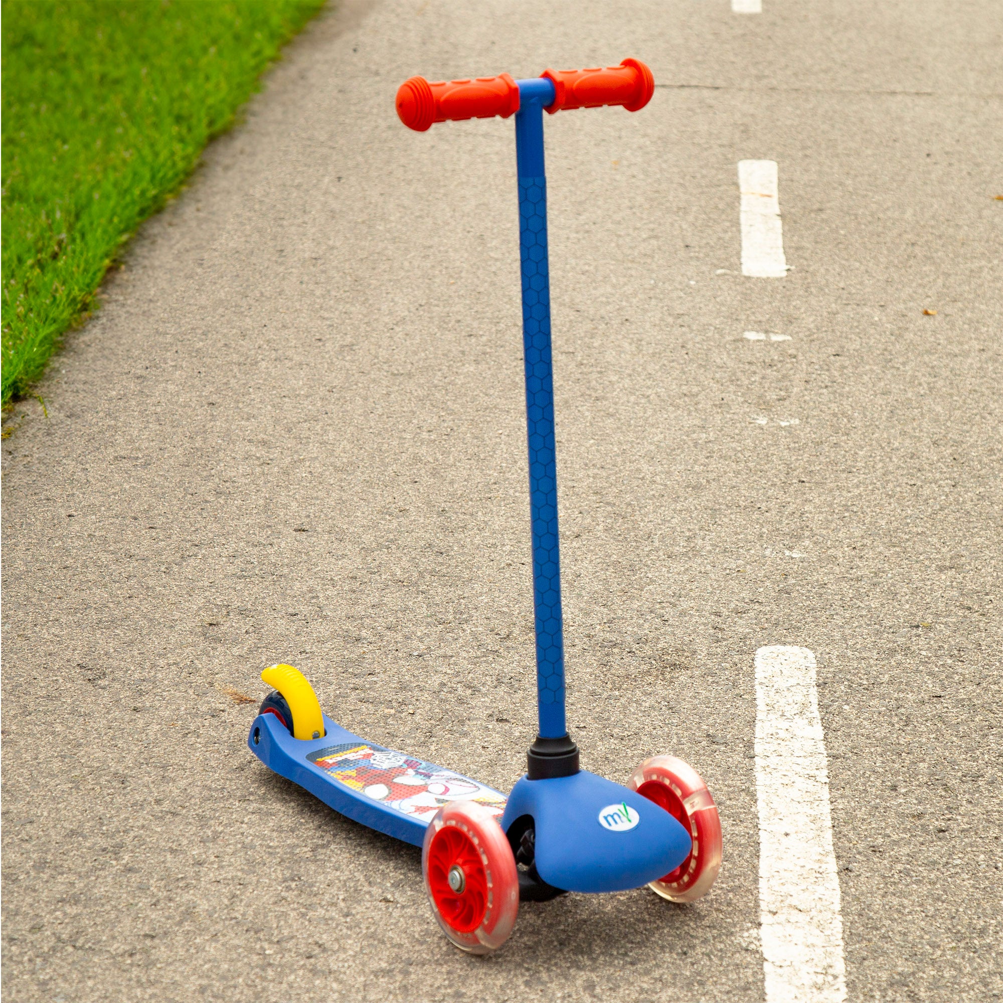 Spidey Patinete 3 ruedas máx. 20 kg con luces y freno