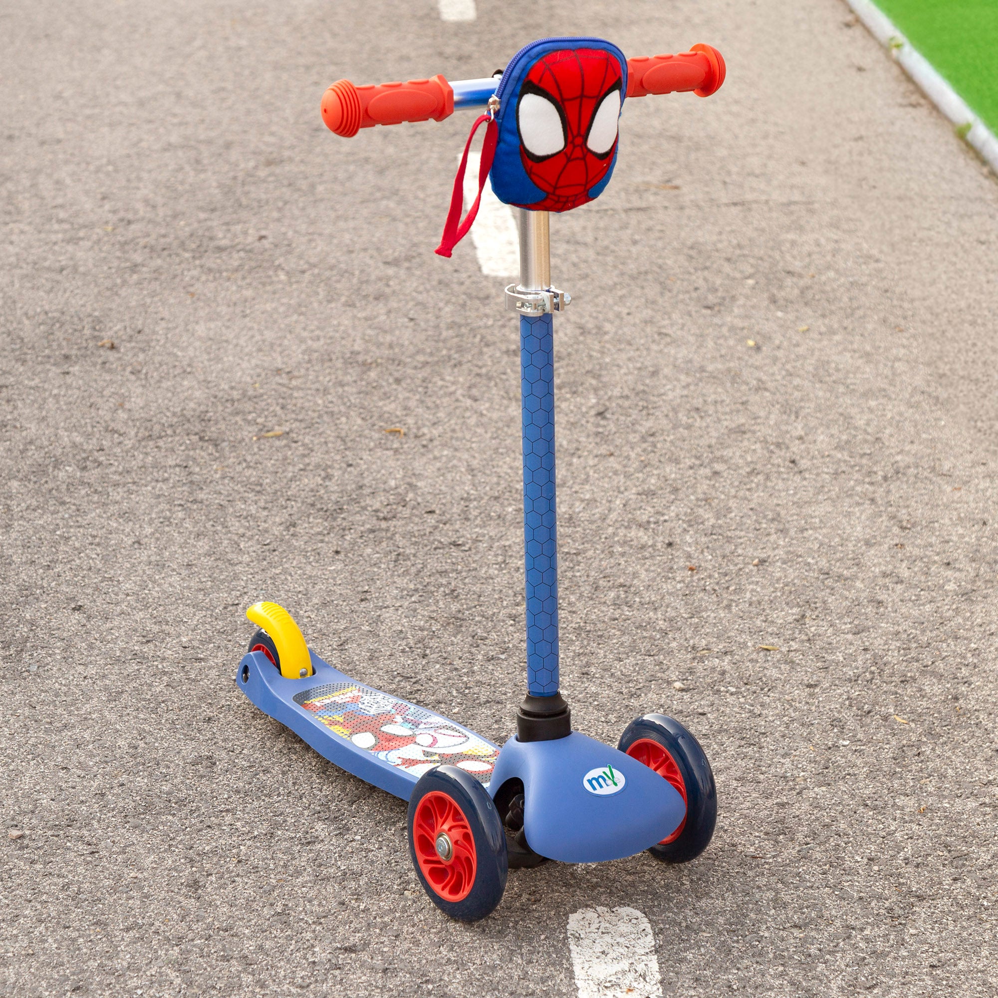 Spidey Patinete infantil 3 ruedas con bolsillo