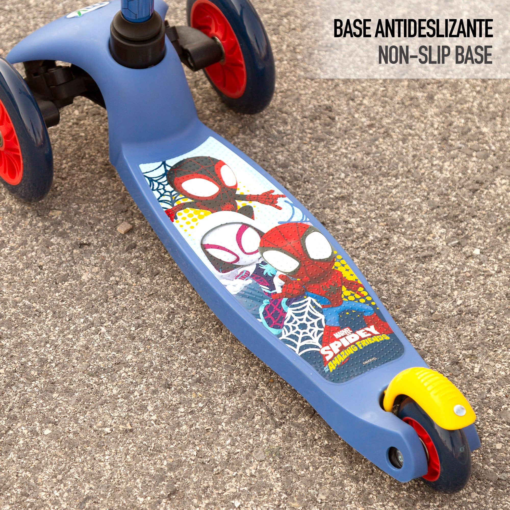 Spidey Patinete infantil 3 ruedas con bolsillo