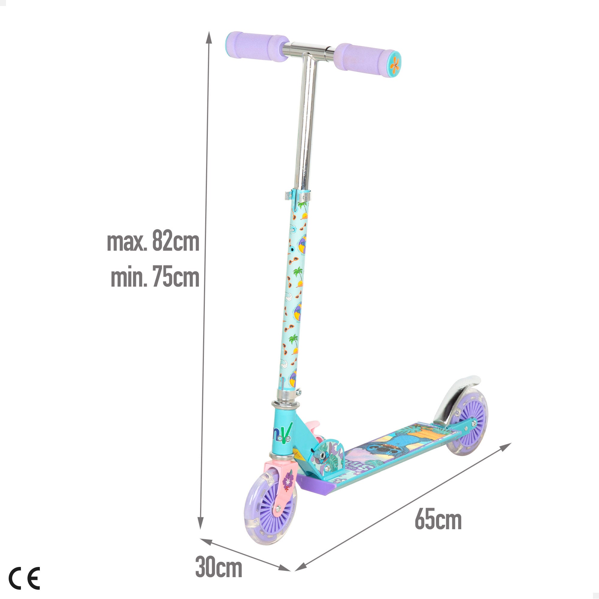 Stitch Patinete plegable 2 ruedas máx. 50 kg con luces y freno