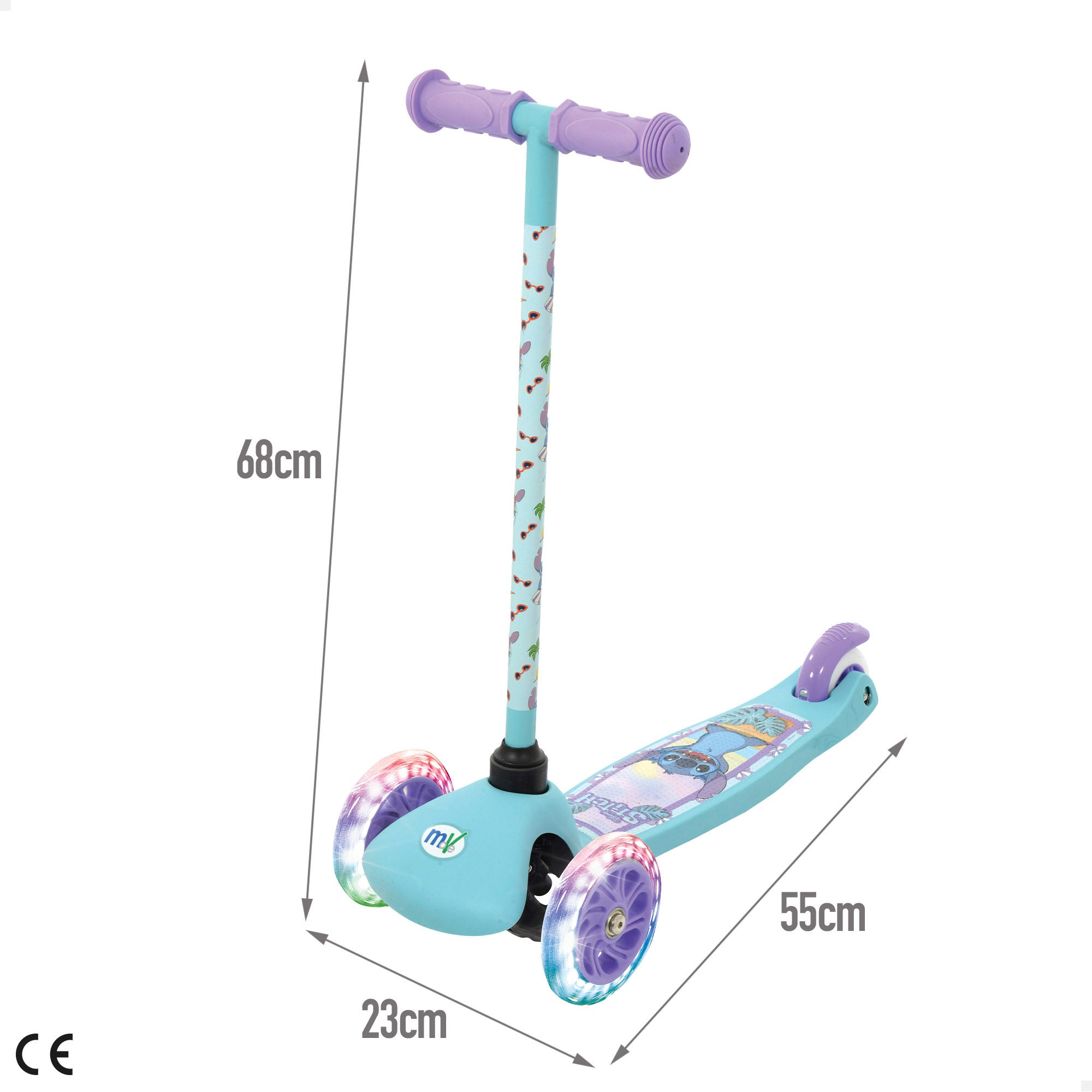Stitch Patinete 3 ruedas máx. 20 kg con luces