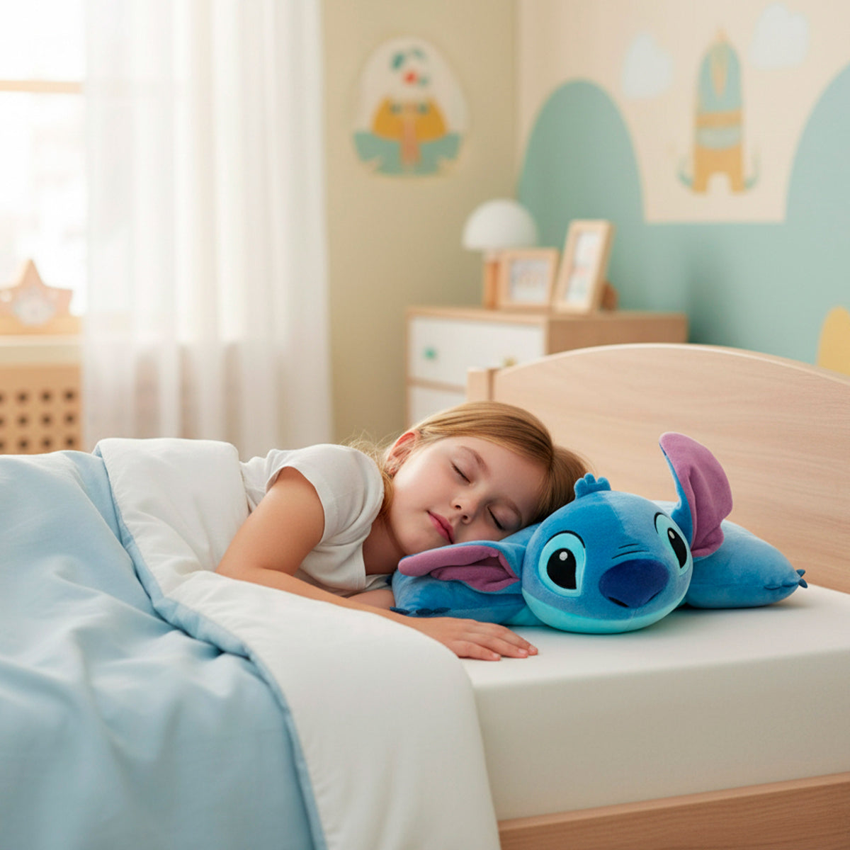 Stitch Cojín peluche 2 en 1 suave y aterciopelado