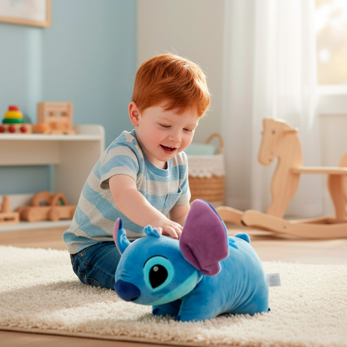 Stitch Cojín peluche 2 en 1 suave y aterciopelado