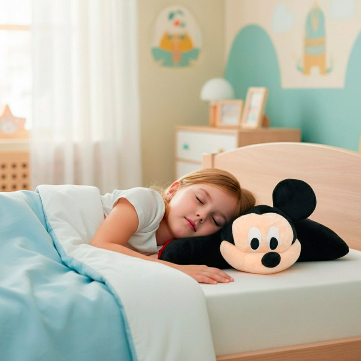 Mickey Cojín peluche 2 en 1 suave y aterciopelado