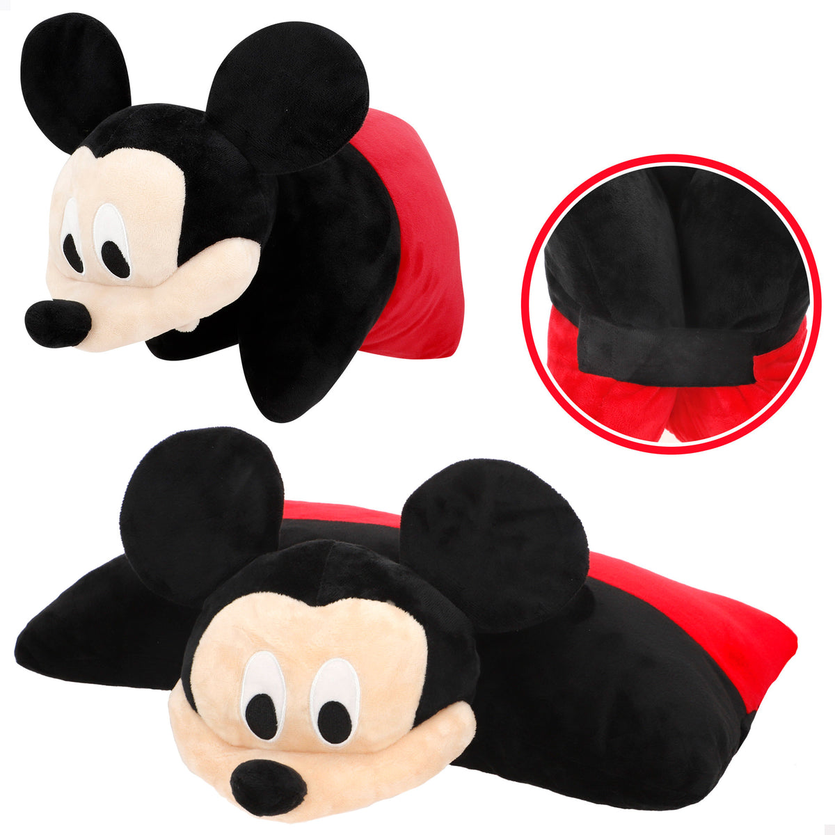 Mickey Cojín peluche 2 en 1 suave y aterciopelado