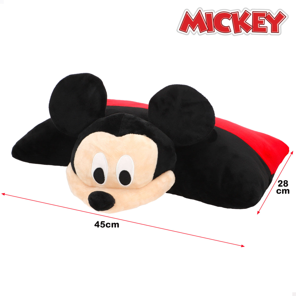 Mickey Cojín peluche 2 en 1 suave y aterciopelado