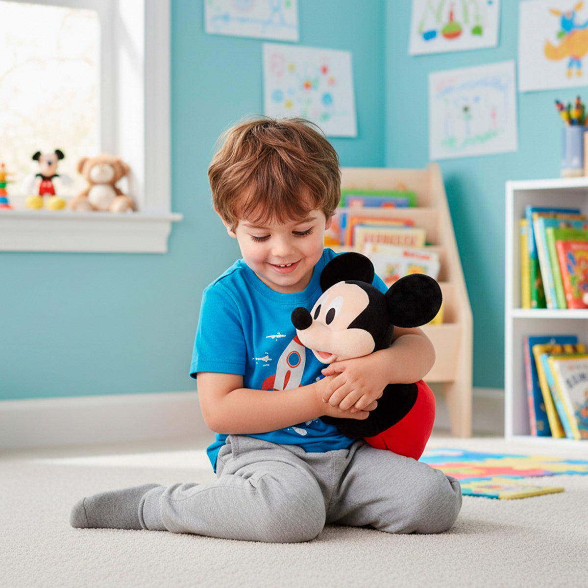 Mickey Cojín peluche 2 en 1 suave y aterciopelado