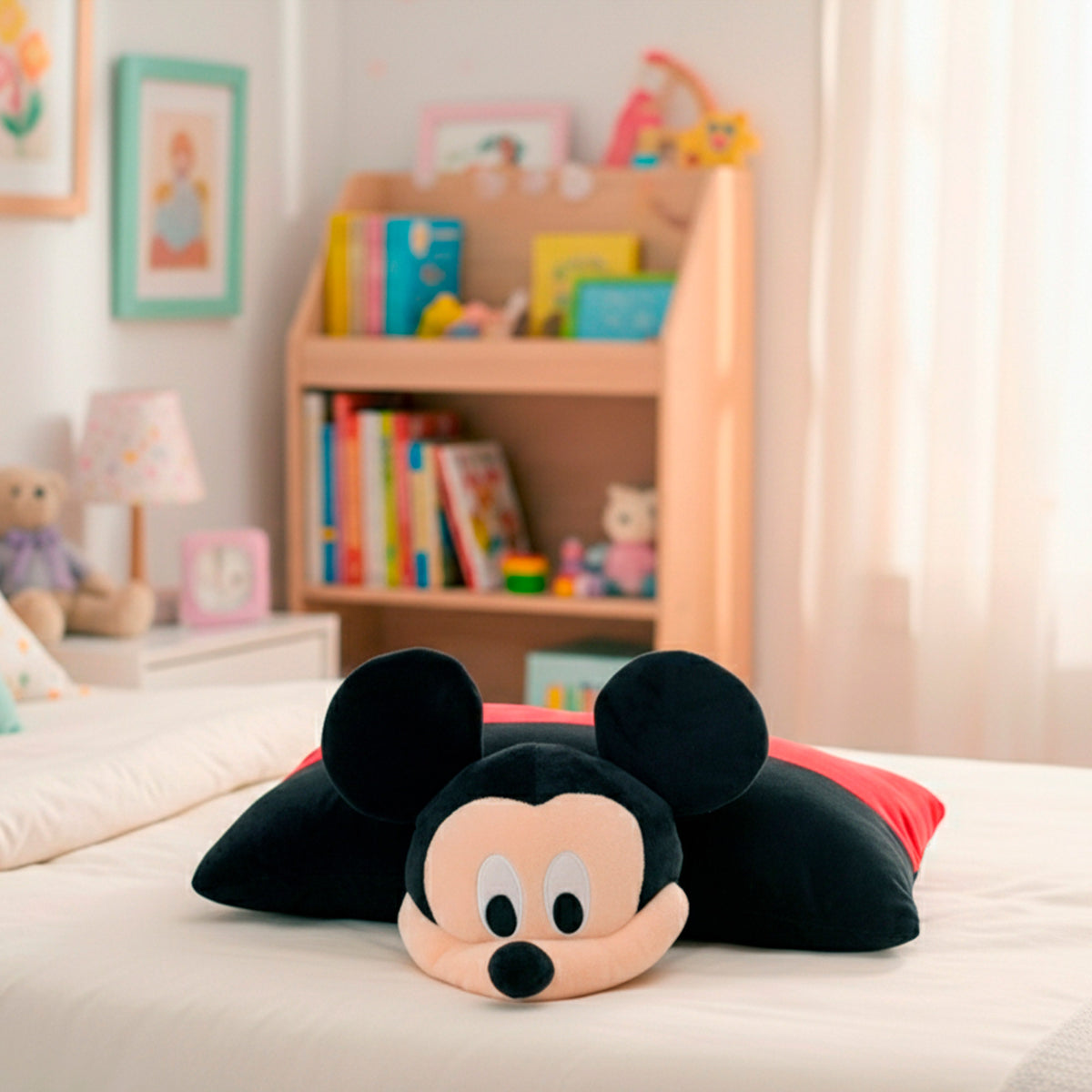 Mickey Cojín peluche 2 en 1 suave y aterciopelado