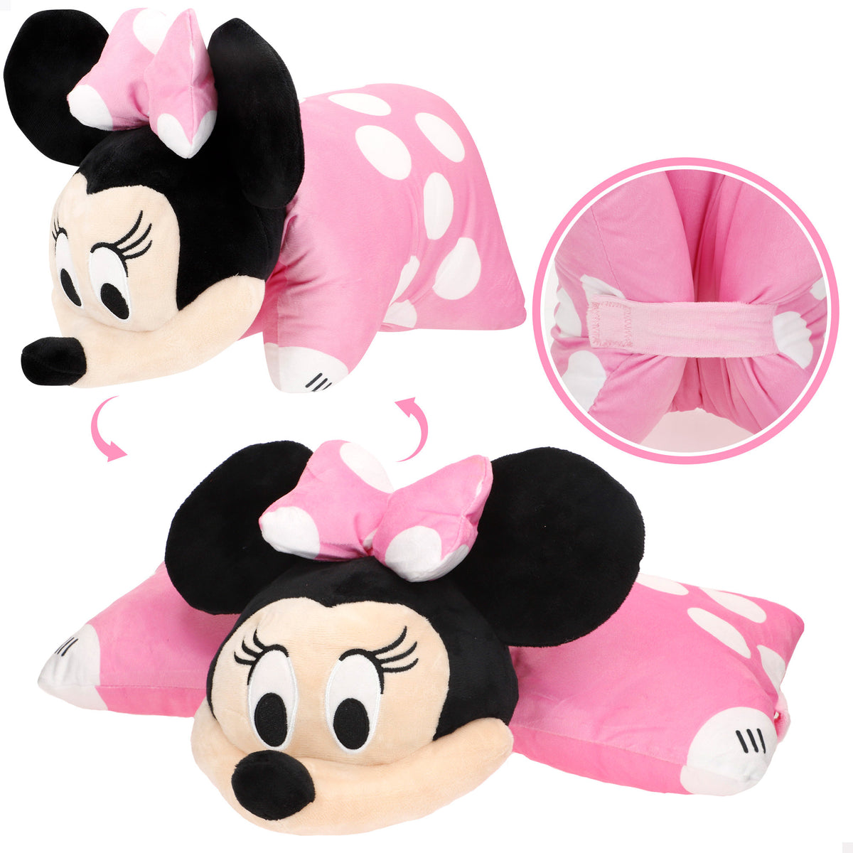 Minnie Cojín peluche 2 en 1 suave y aterciopelado