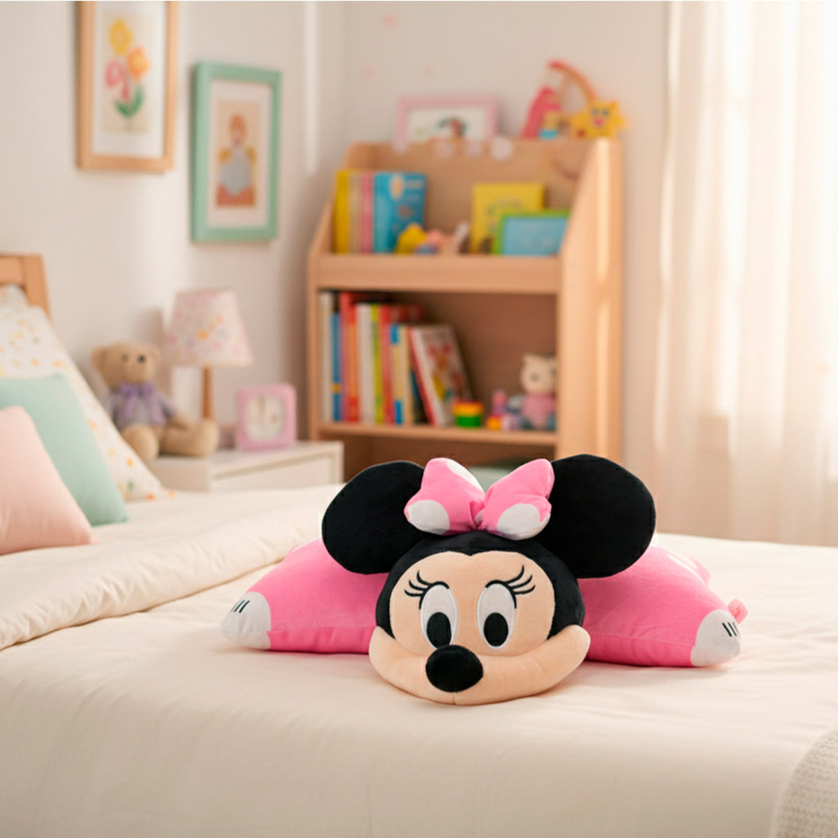 Minnie Cojín peluche 2 en 1 suave y aterciopelado