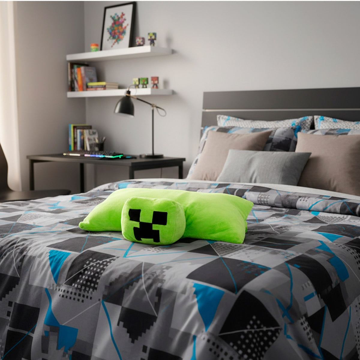 Minecraft peluche 2 en 1 suave y aterciopelado