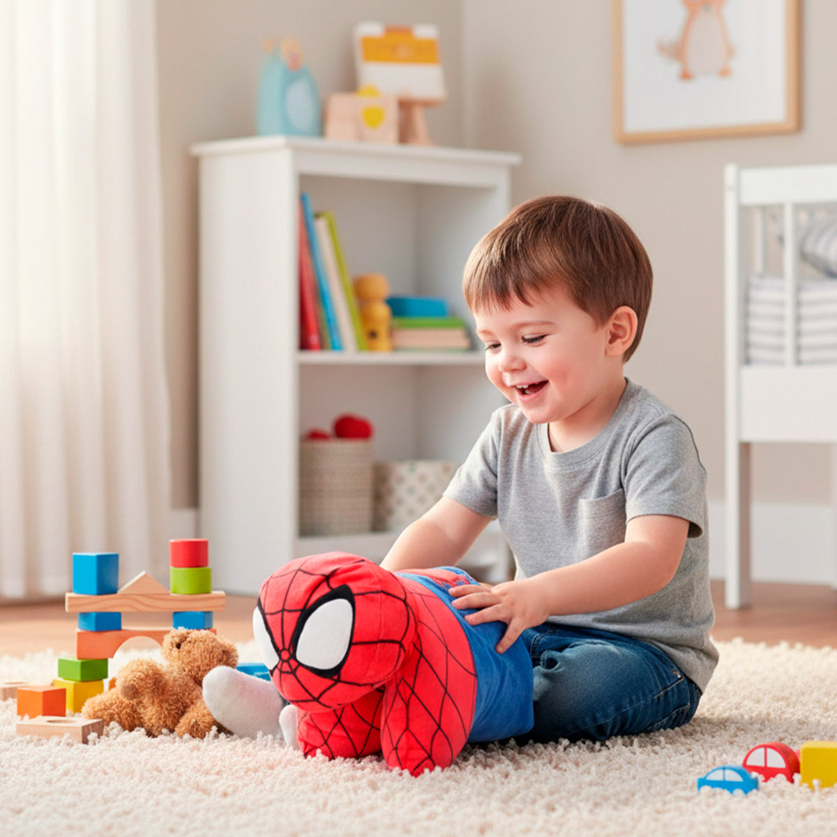 Spider-Man Cojín peluche 2 en 1 suave y aterciopelado