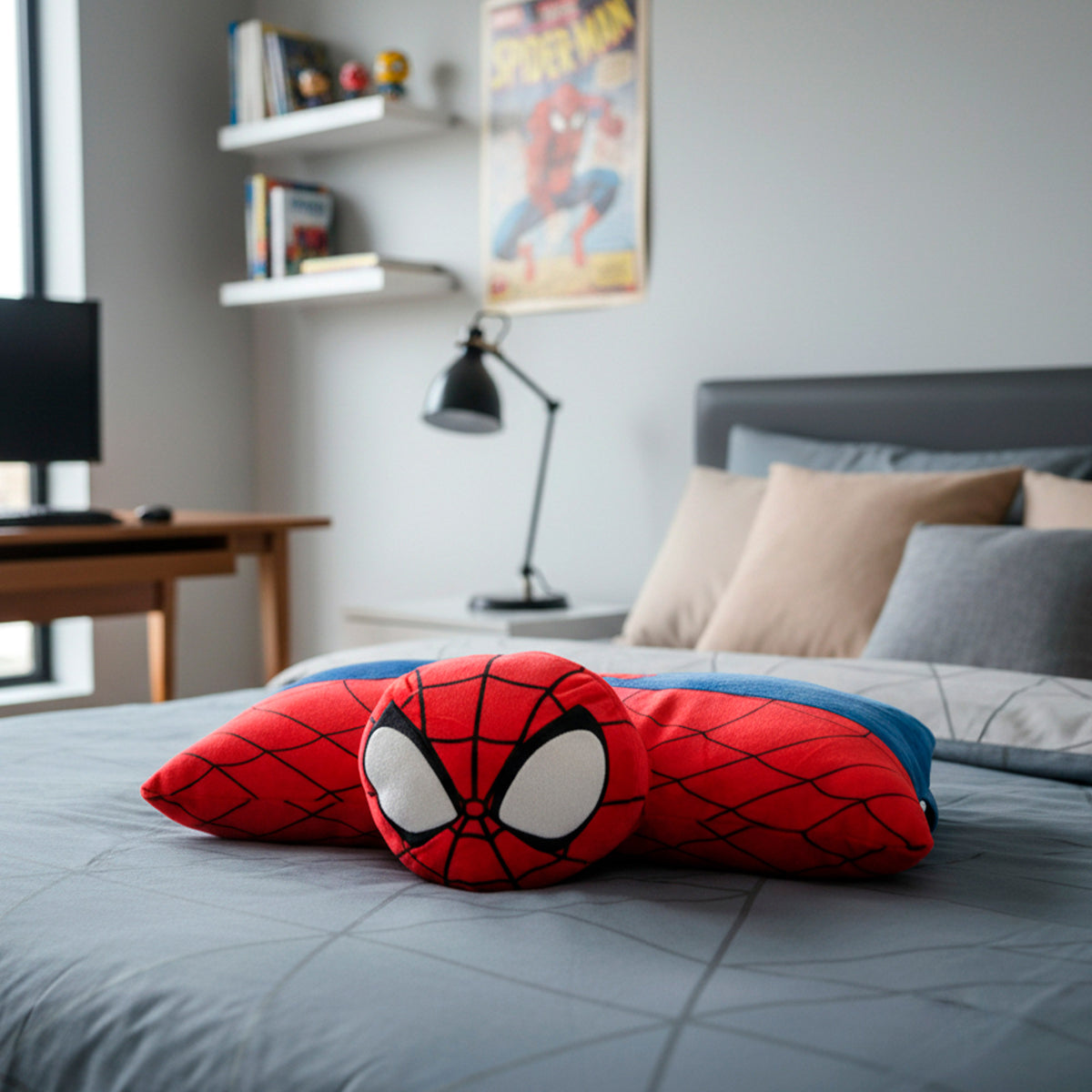 Spider-Man Cojín peluche 2 en 1 suave y aterciopelado
