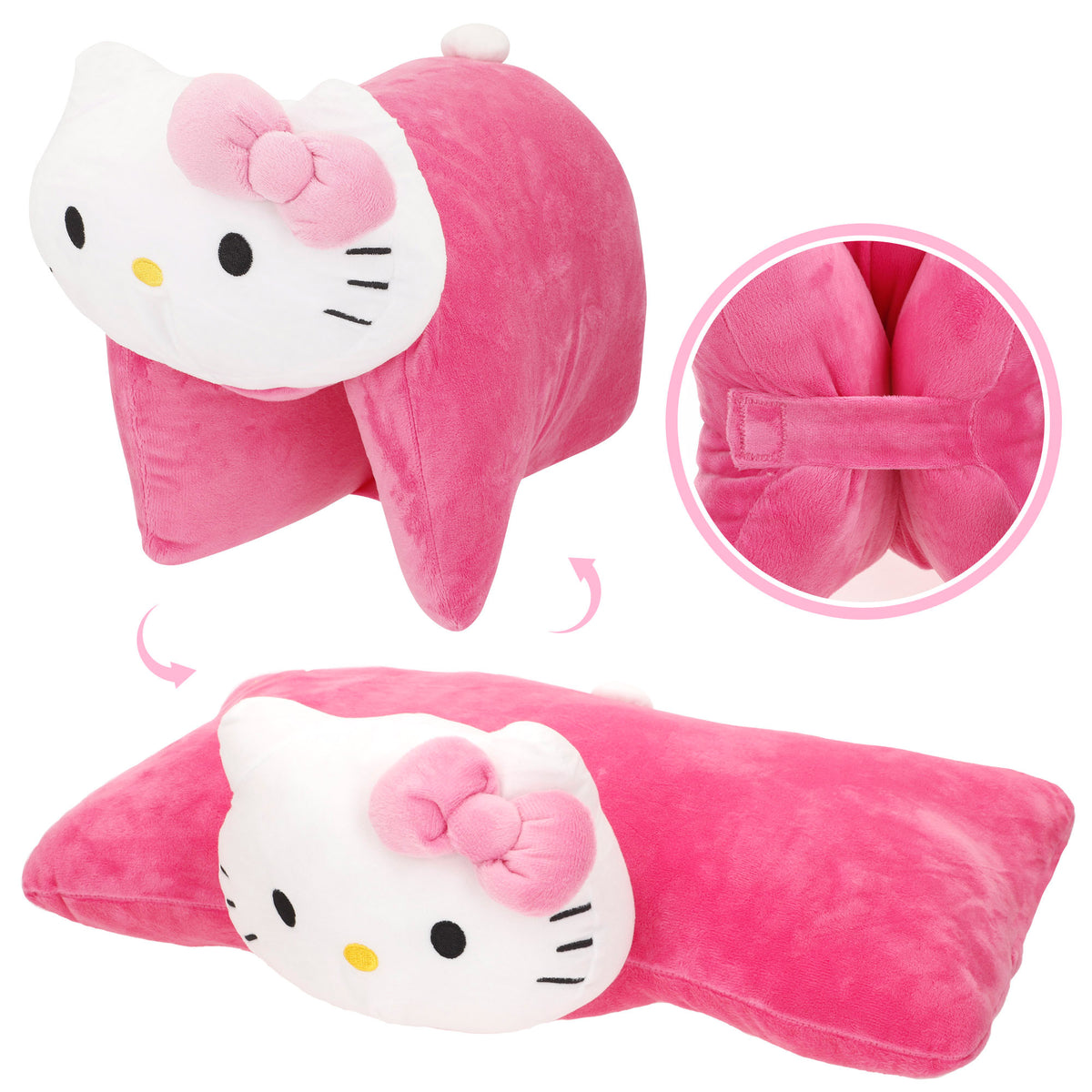 Hello Kitty Cojín peluche 2 en 1 suave y aterciopelado