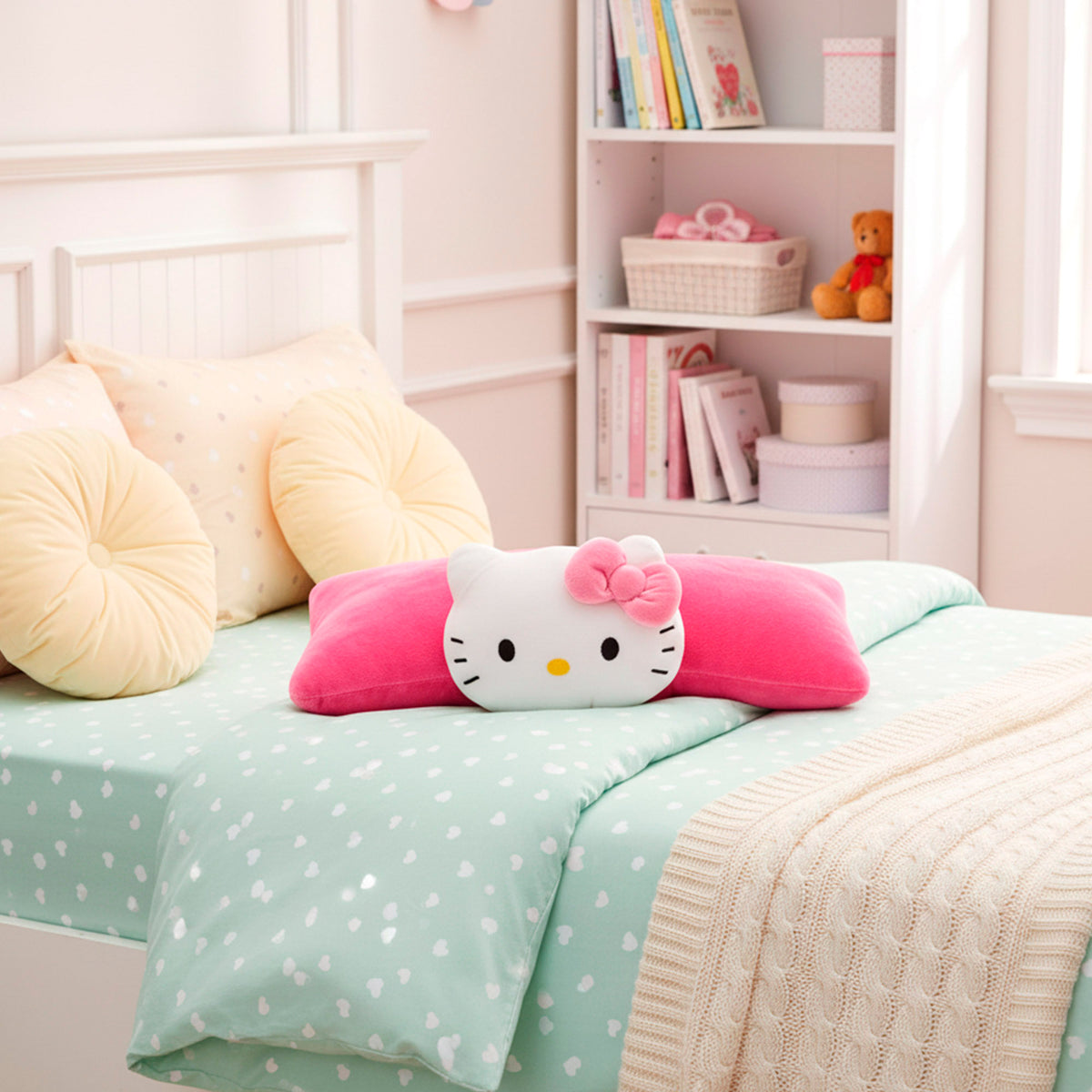 Hello Kitty Cojín peluche 2 en 1 suave y aterciopelado