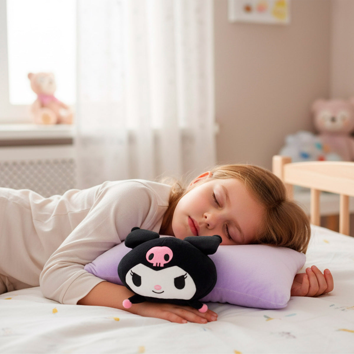 Kuromi Cojín peluche 2 en 1 suave y aterciopelado