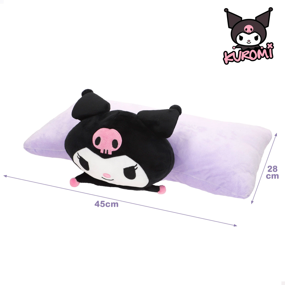 Kuromi Cojín peluche 2 en 1 suave y aterciopelado
