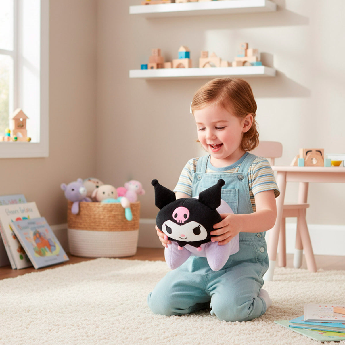 Kuromi Cojín peluche 2 en 1 suave y aterciopelado