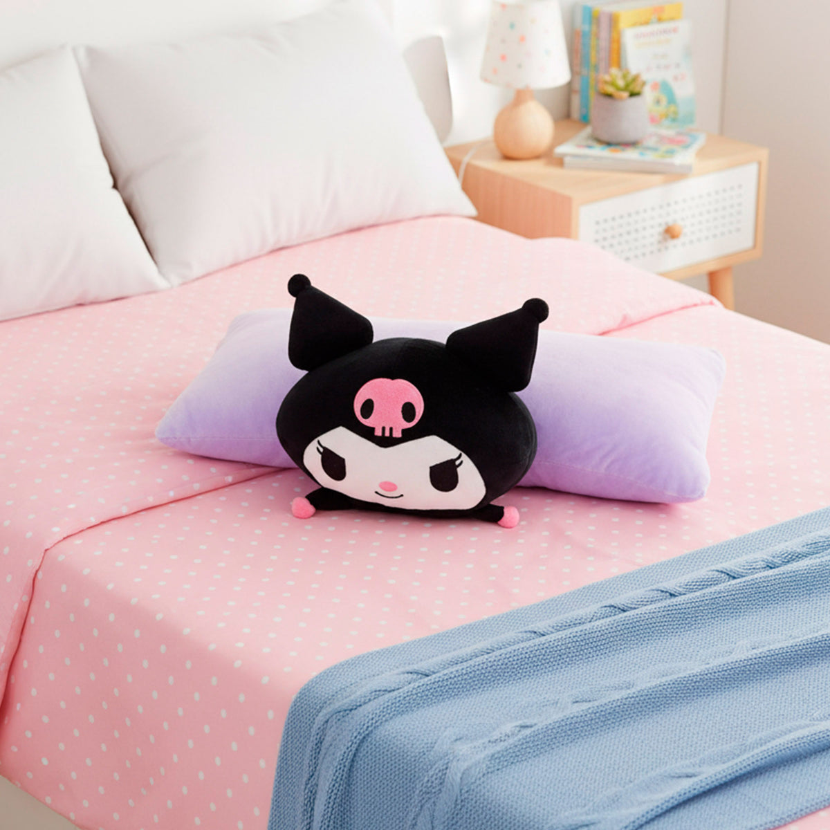 Kuromi Cojín peluche 2 en 1 suave y aterciopelado
