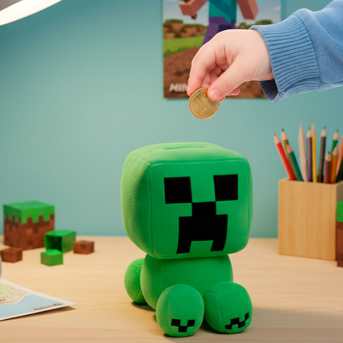 Minecraft Hucha de peluche para niños 20 cm