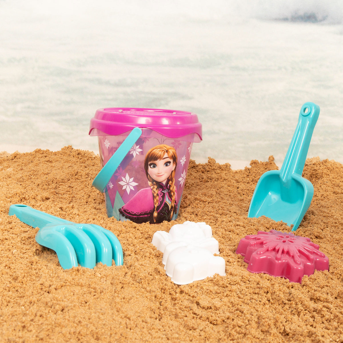 Frozen Set cubo de playa con poncho, accesorios y mochila