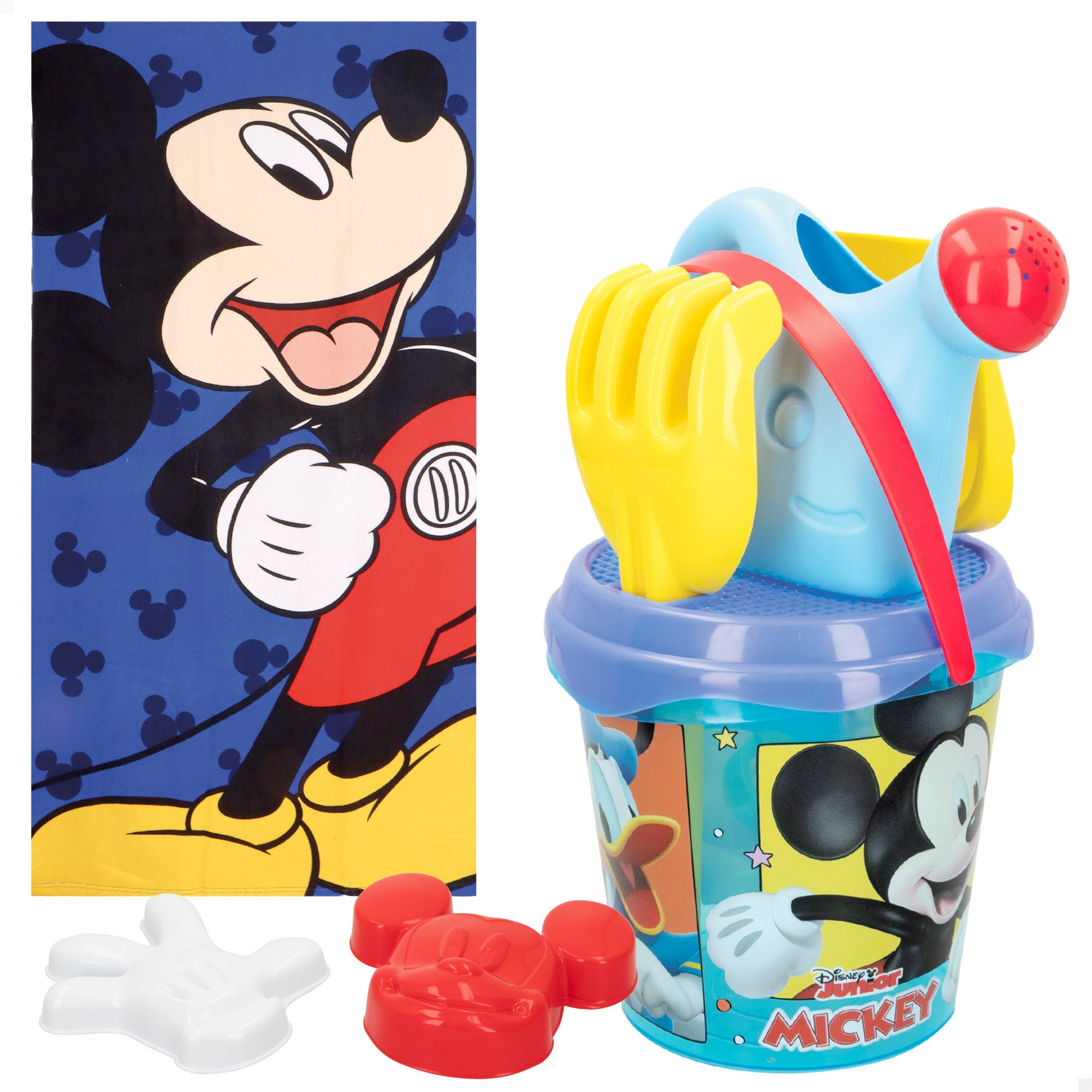 Mickey Set cubo de playa con toalla, accesorios y bolsa