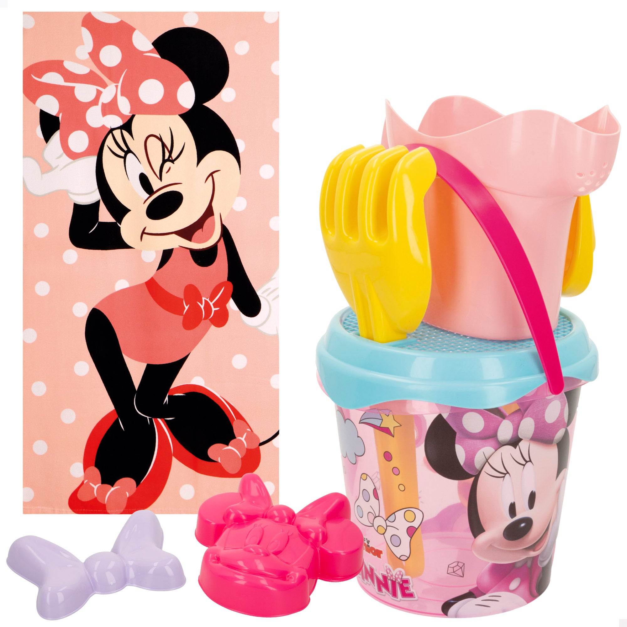 Minnie Set cubo de playa con toalla, accesorios y bolsa