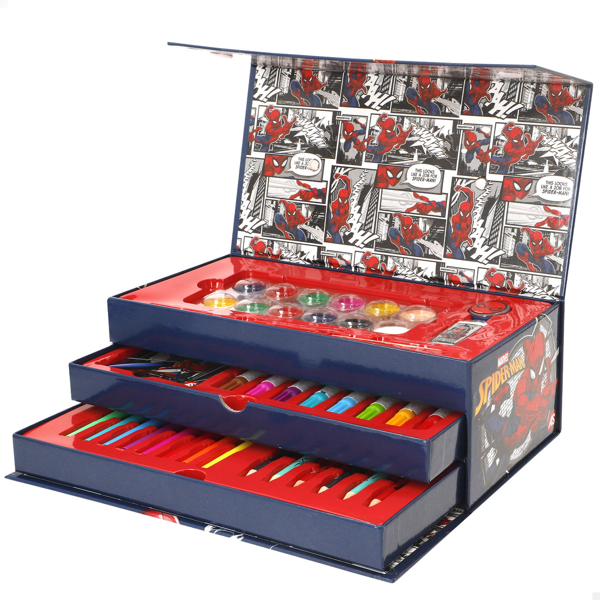 Spiderman Set dibujo formato maletín 50 piezas