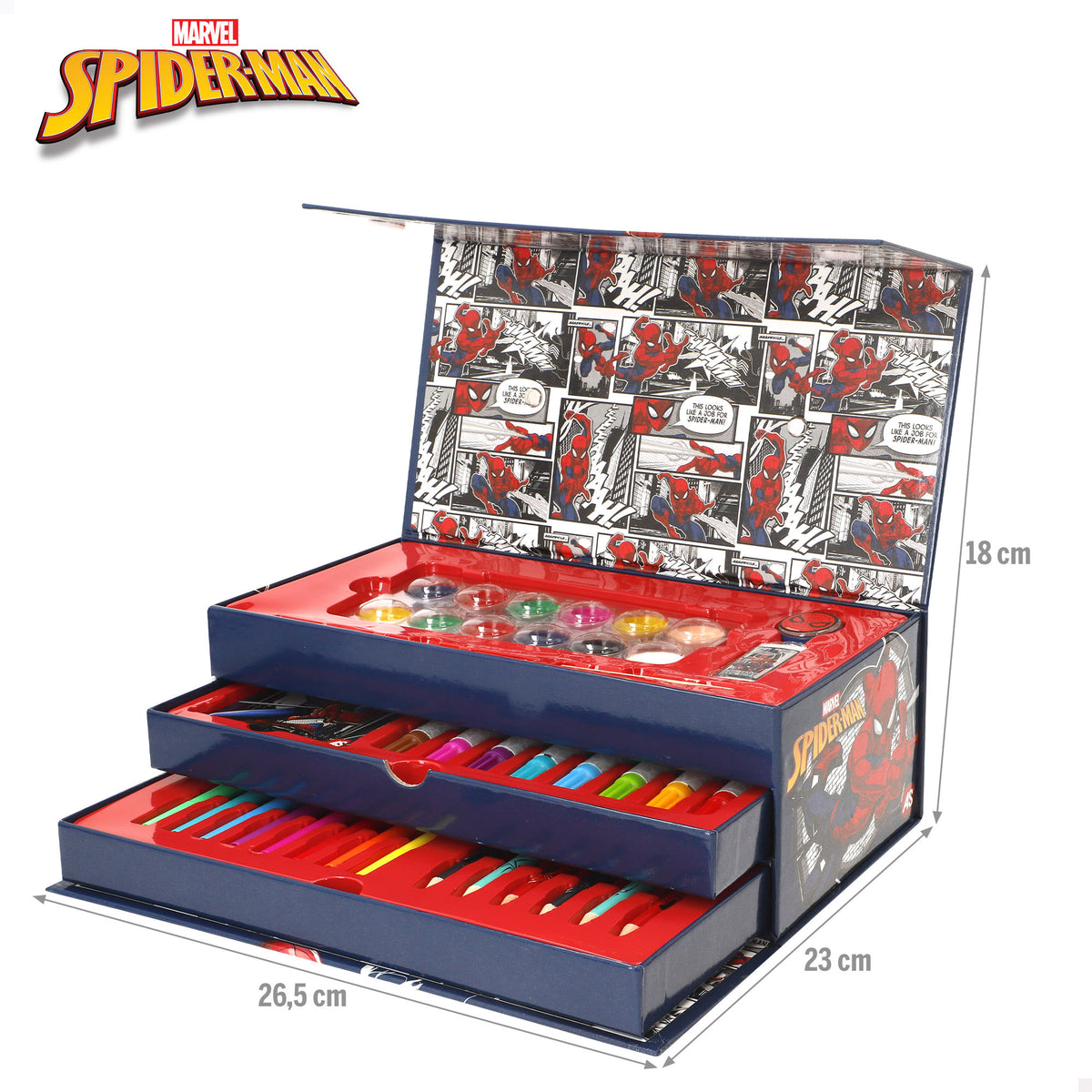 Spiderman Set dibujo formato maletín 50 piezas