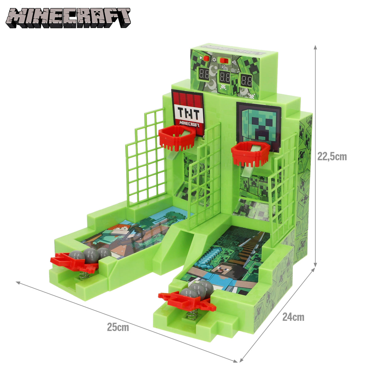 Minecraft Juego baloncesto arcade de mesa creeper + 3 años