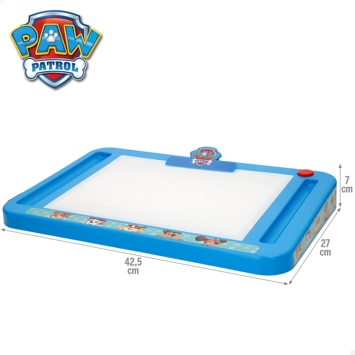 La Patrulla Canina Pizarra de dibujo luminosa con plantillas, lápices de colores y pegatinas