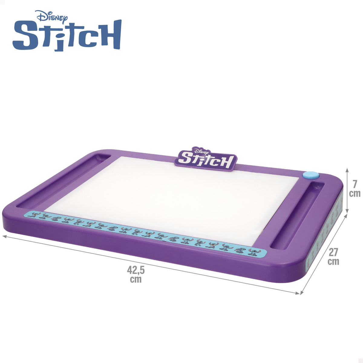 Stitch Pizarra de dibujo luminosa con plantillas, lápices de colores y pegatinas