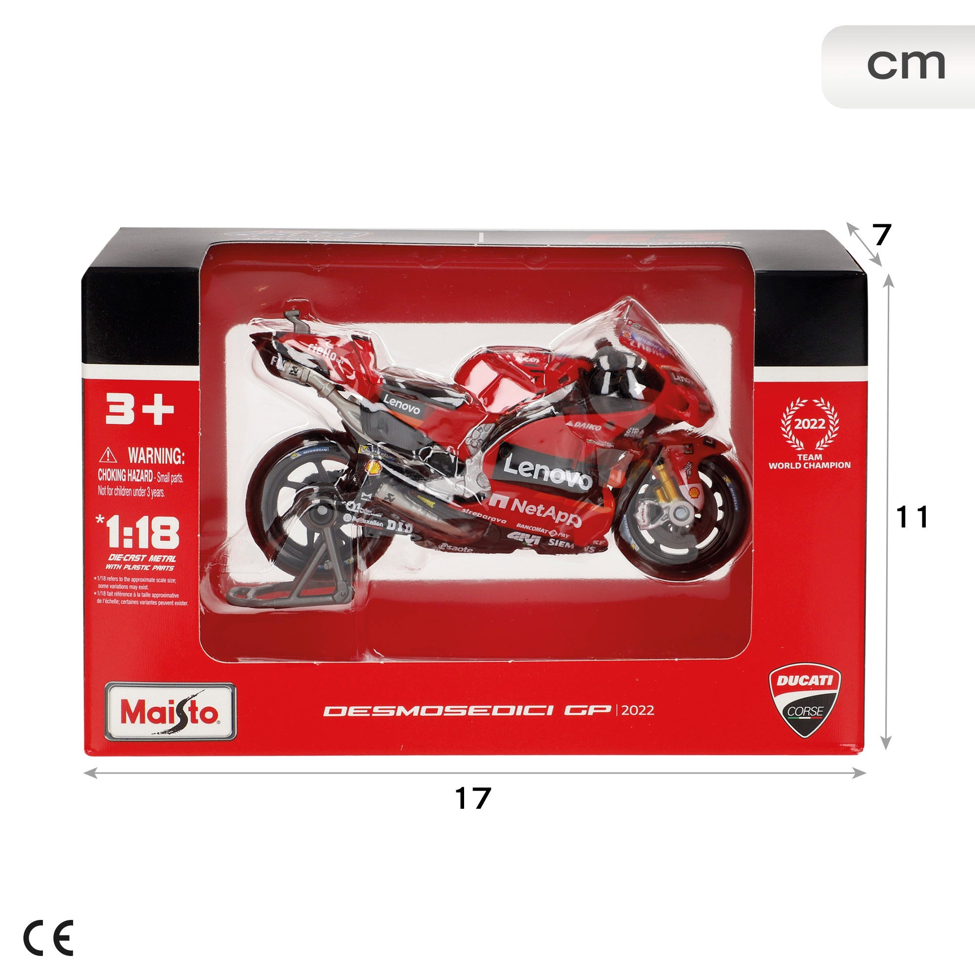 Maisto Moto 1:18 Ducati Desmosedici Bagnaia MotoGP 2022