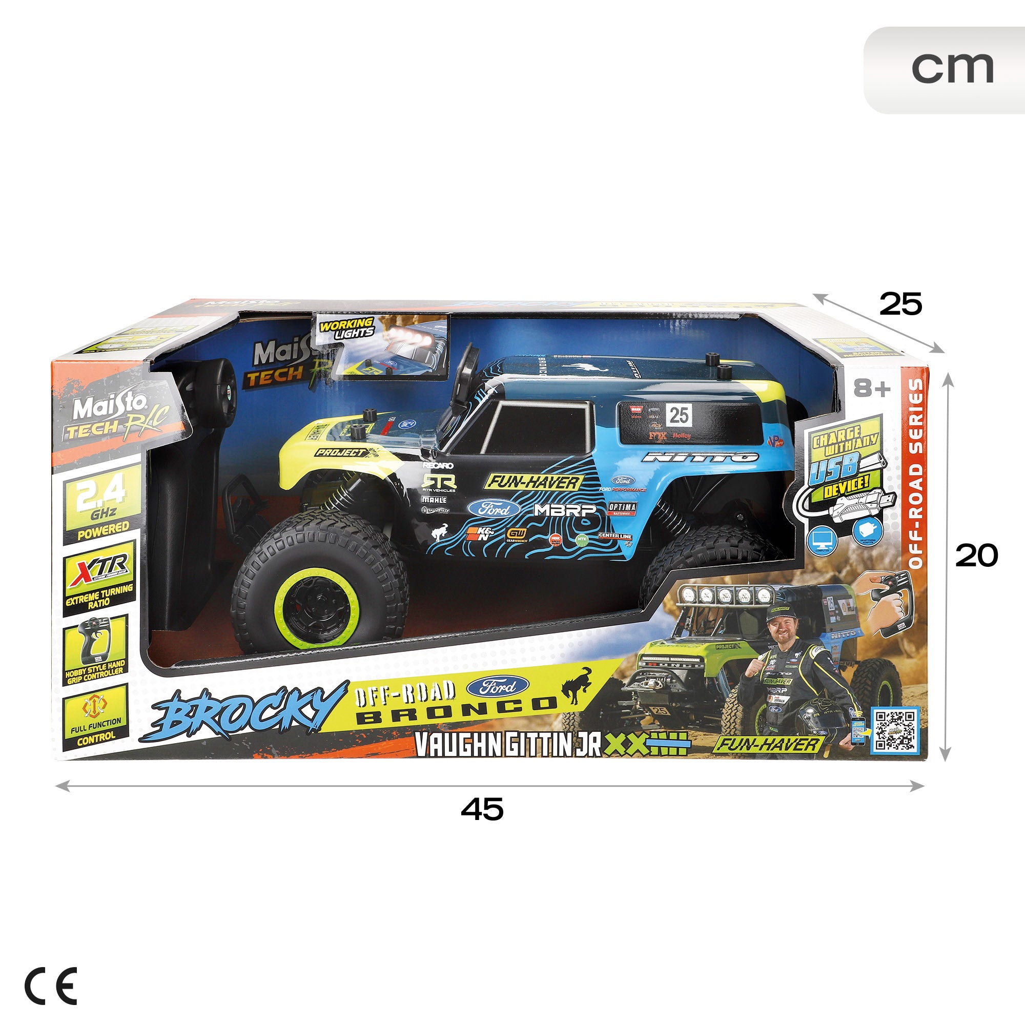 Maisto Coche teledirigido Ultra4 "Brocky" Off-Road Ford Bronco con luz
