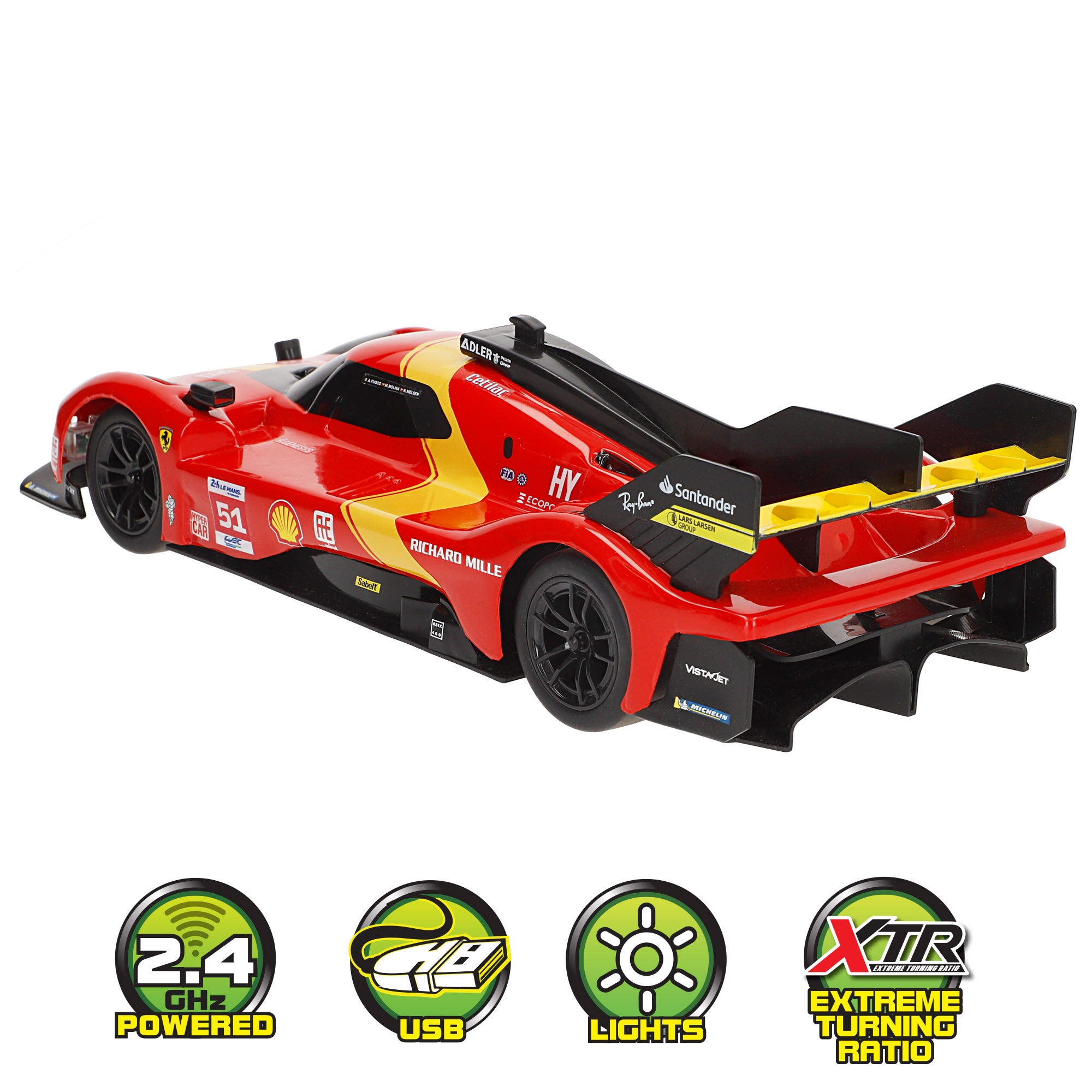 Maisto Coche teledirigido Ferrari 499P LMH (2023 24h Le Mans Champion) con luz 1:16