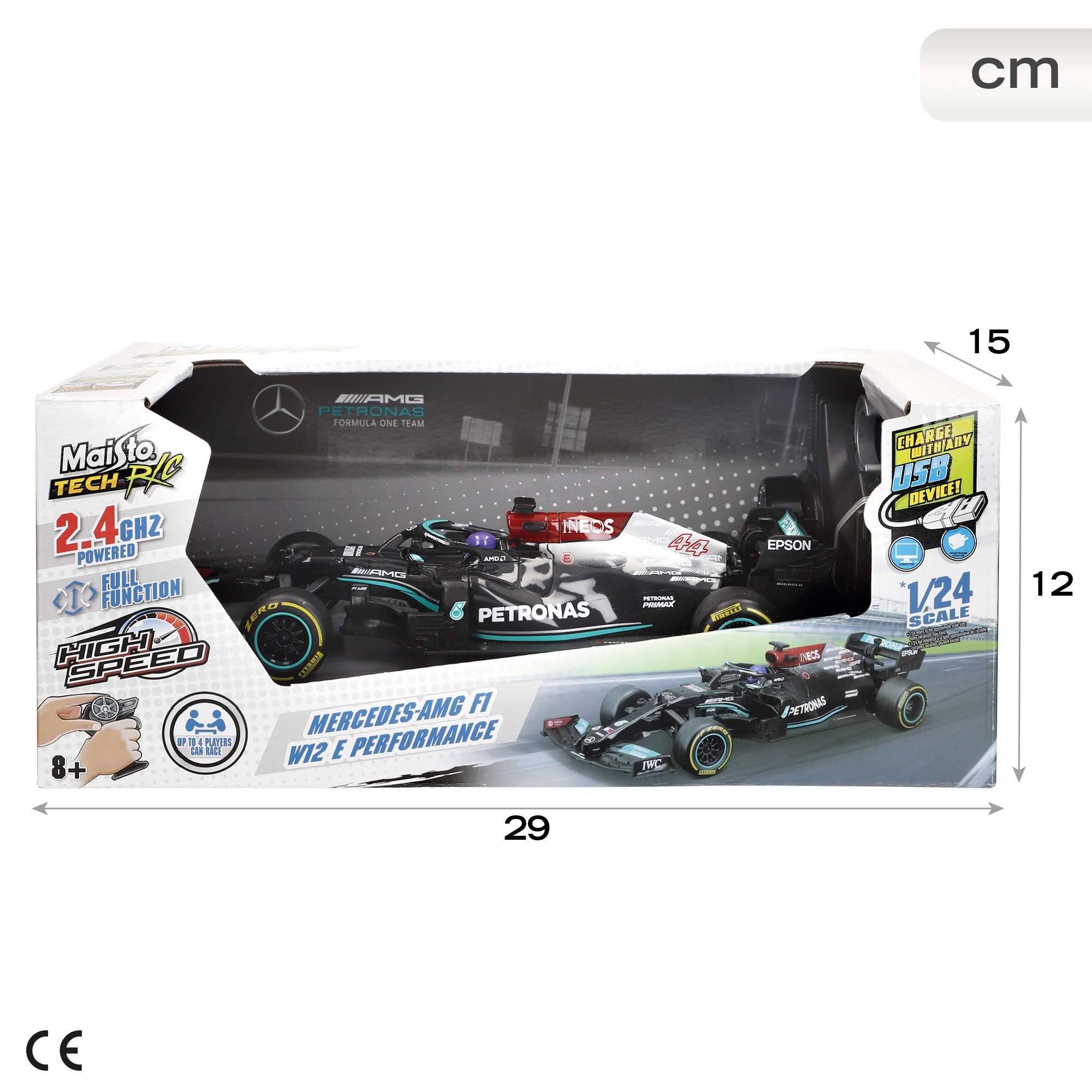 Maisto Coche teledirigido F1 2021 Mercedes-AMG F1 Hamilton 1:24