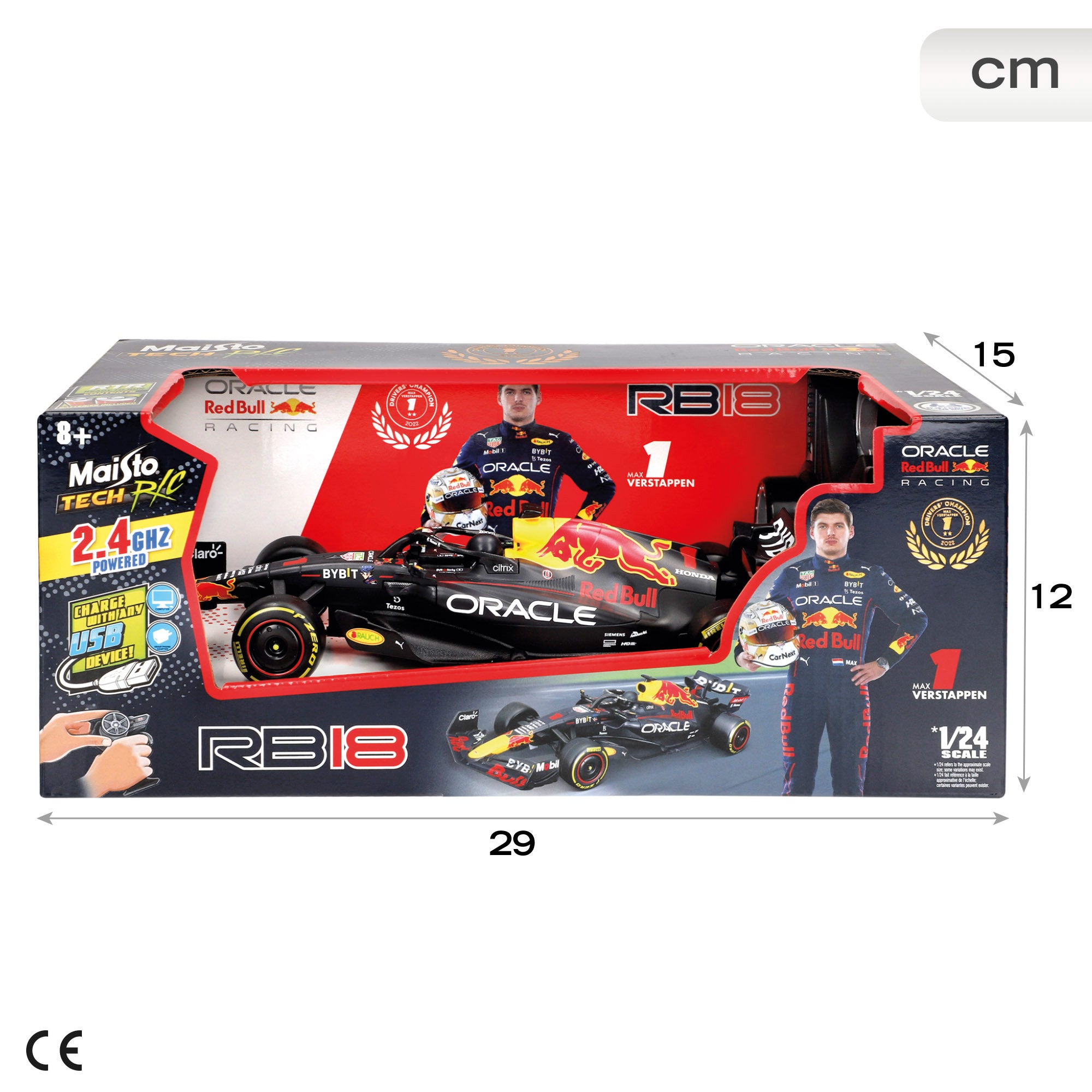 Maisto Coche teledirigido F1 2022 Red Bull Racing RB18 Verstappen 1:24