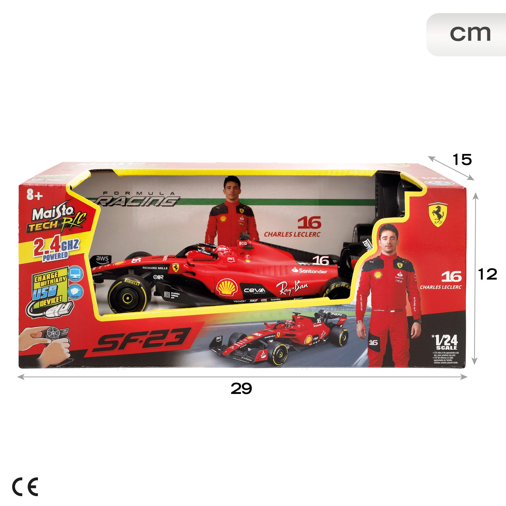 Maisto Coche teledirigido F1 2023 Ferrari SF-23 Leclerc 1:24