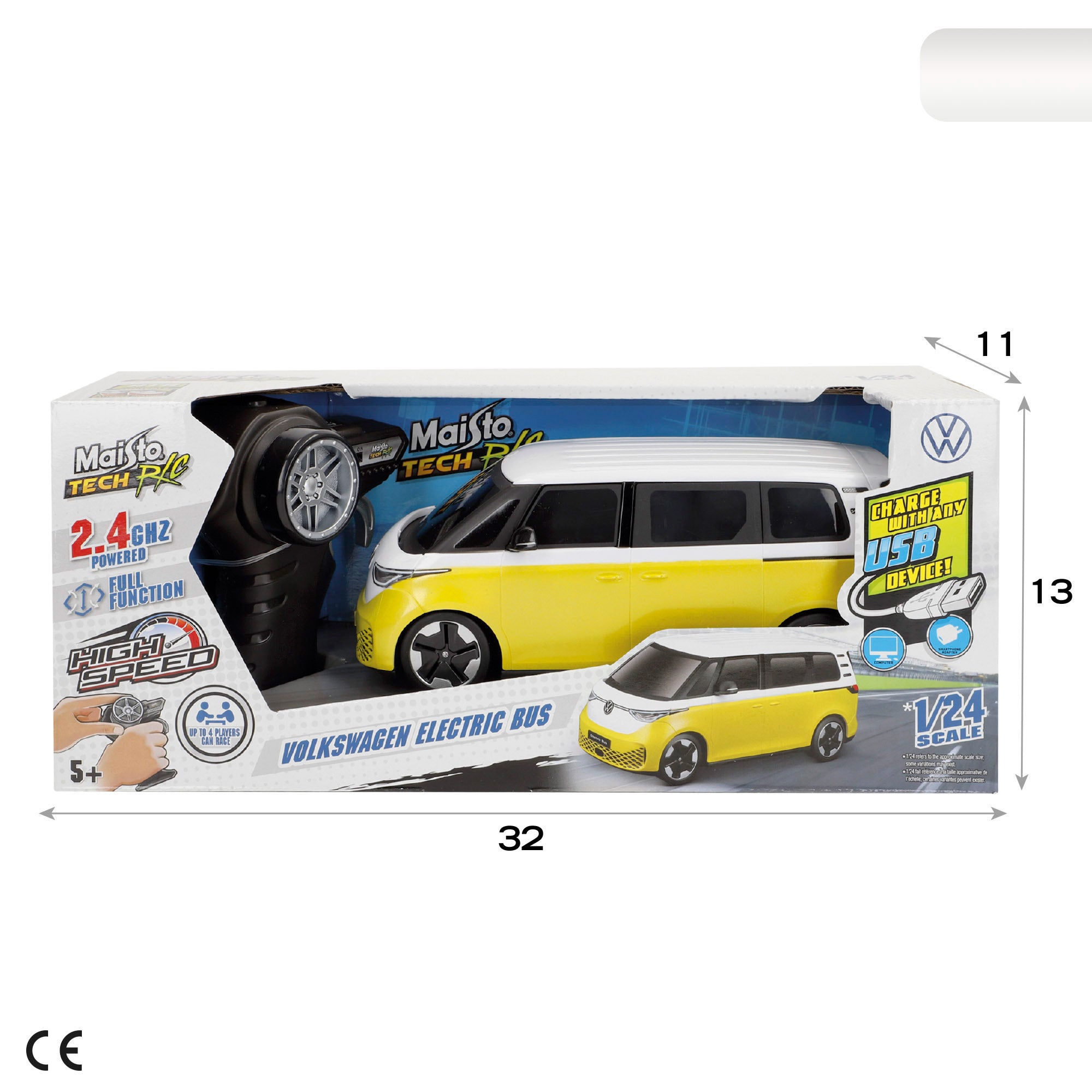 Maisto Coche teledirigido Volkswagen Electric Bus 1:24