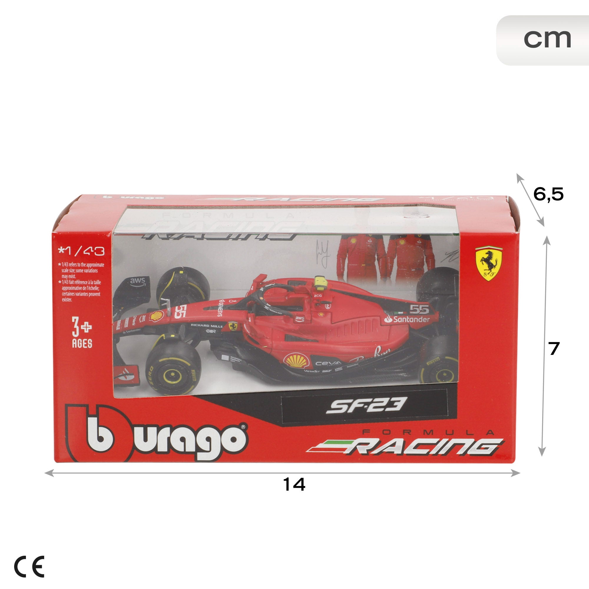 Burago Coche 1:43 Ferrari Racing SF-23 Carlos Sainz F1 2023