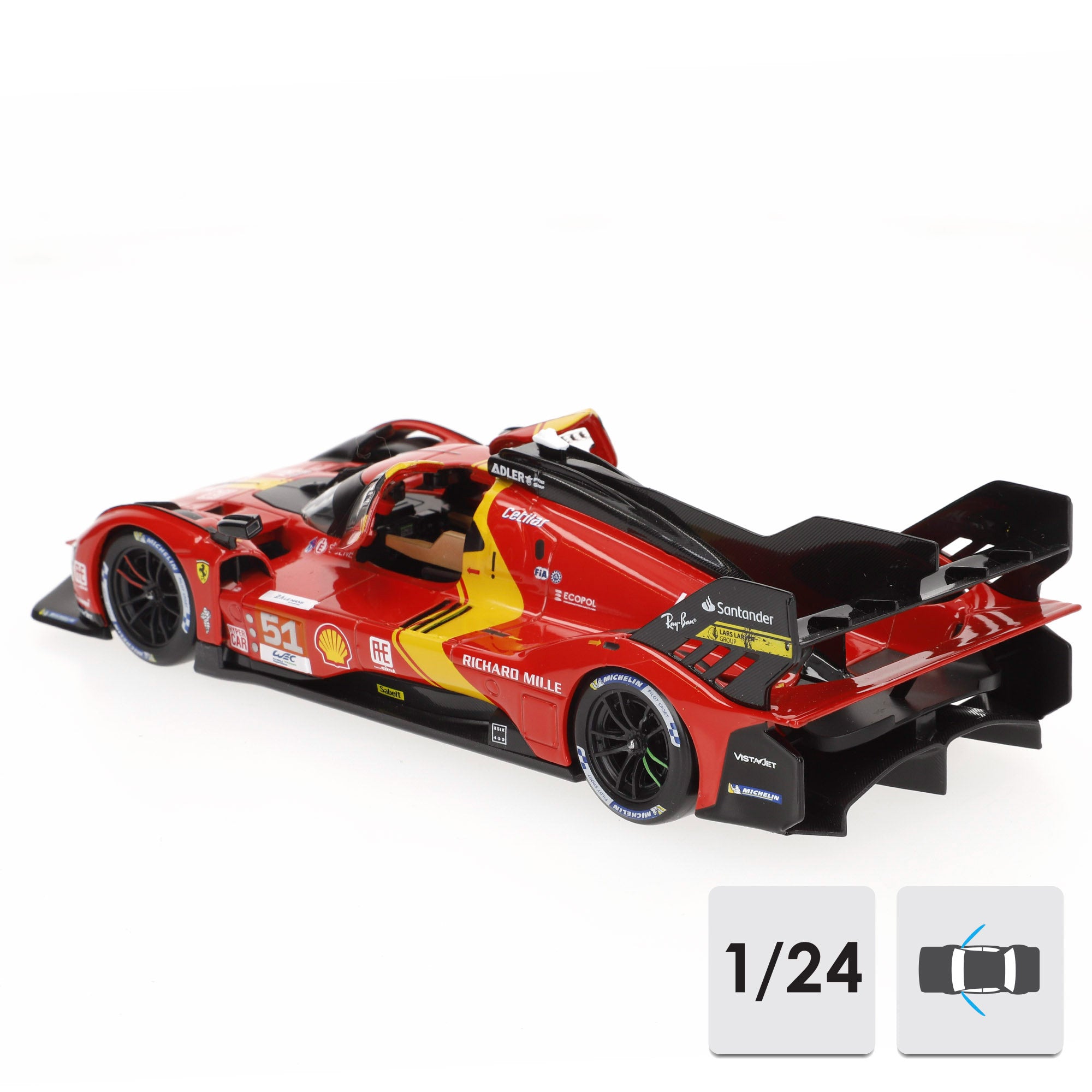 Burago Maqueta Coche Ferrari 499P LMH (2023 24h Le Mans Champion) 1:24