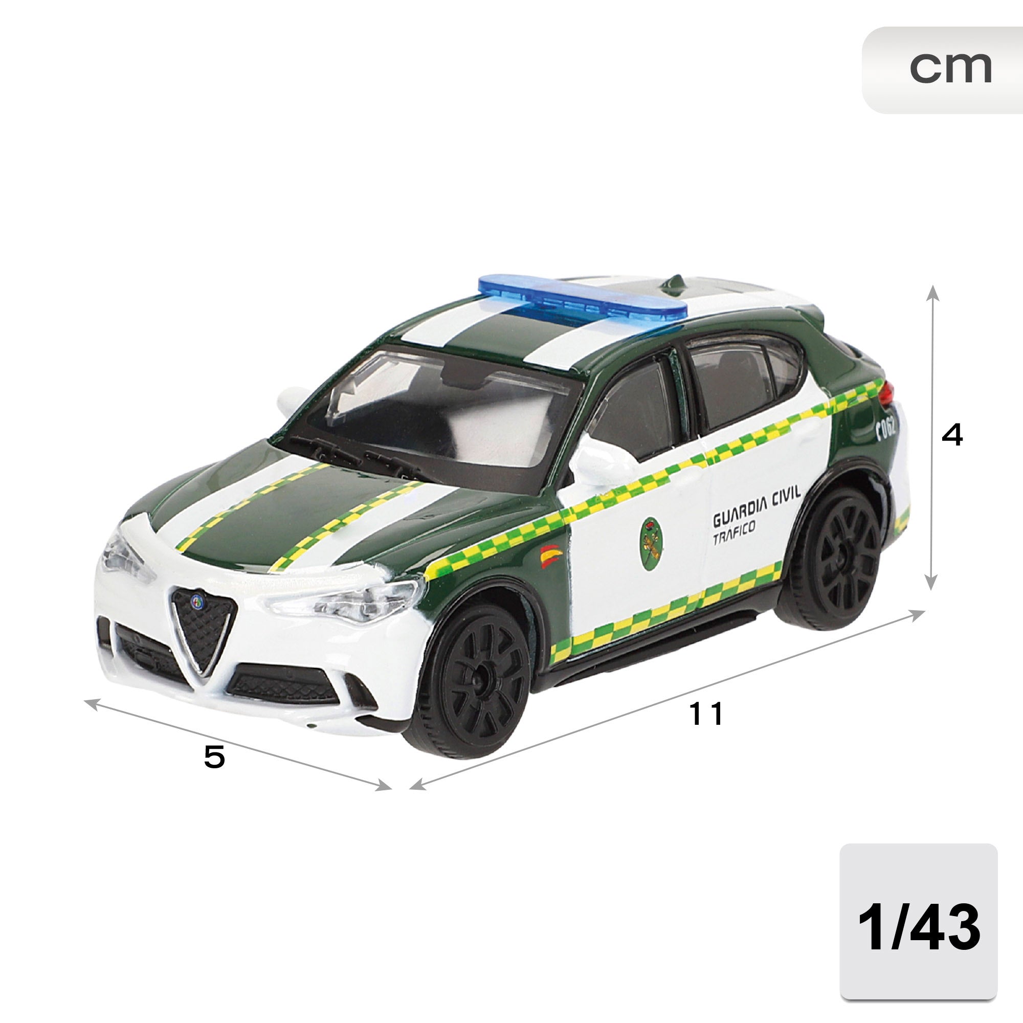 Burago Coche Guardia Civil Tráfico réplica original Alfa Romeo Giulia 1:43