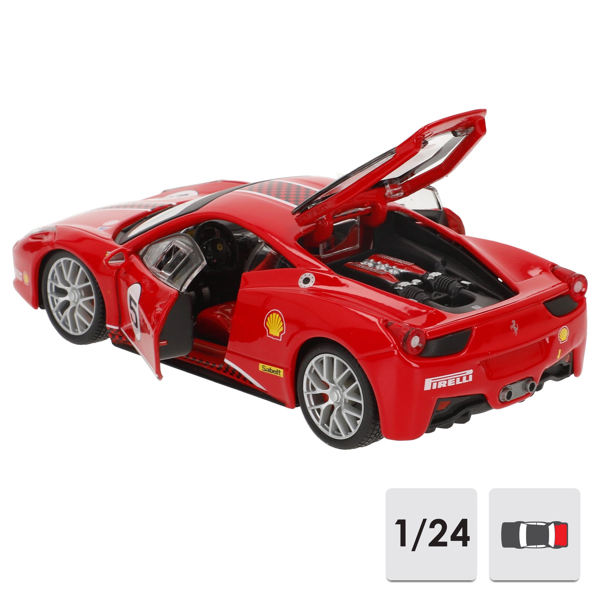 Burago Maqueta Coche Ferrari 458 Challenge Nº5 1:24