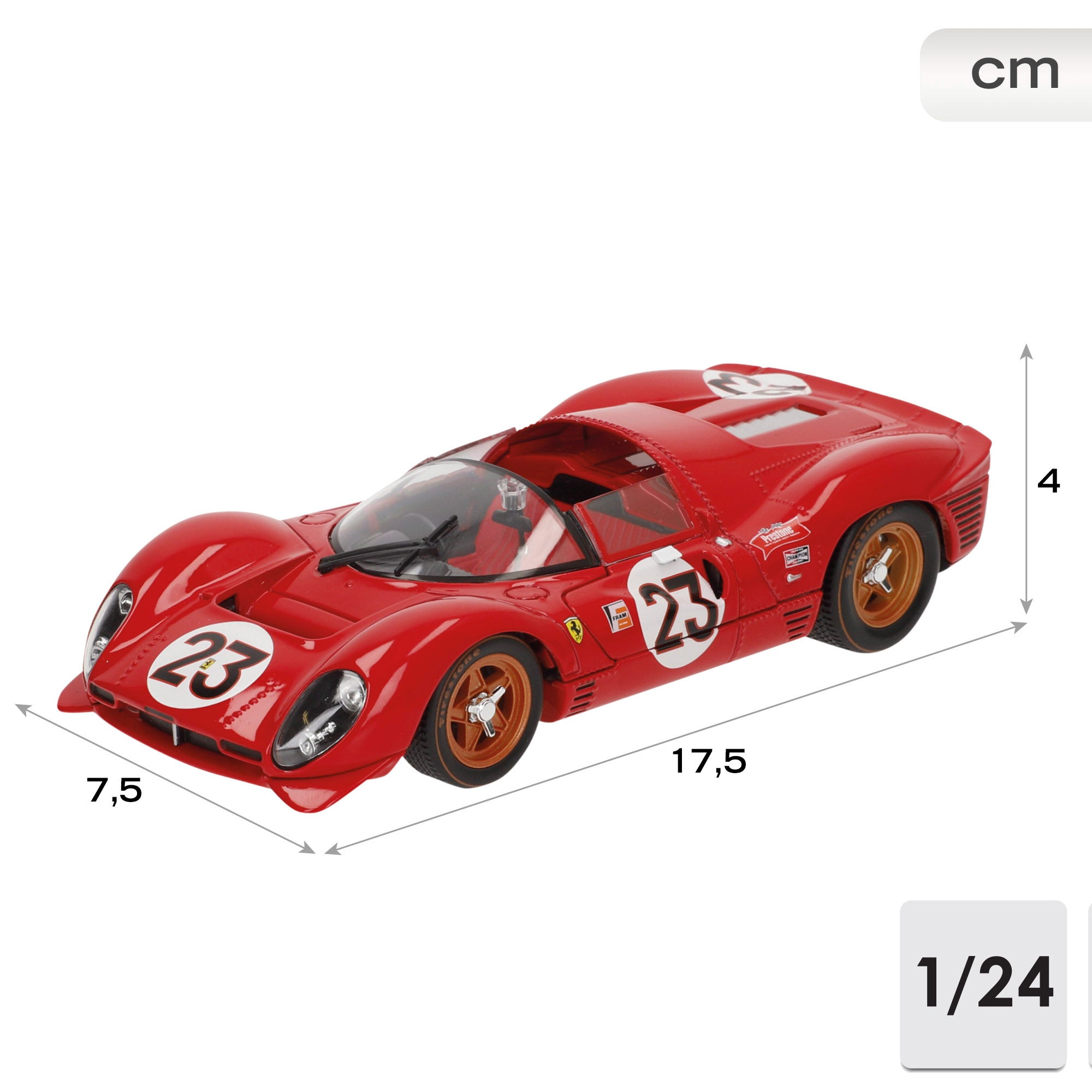 Burago Maqueta Coche Ferrari 330 P4 Daytona Nº23 1:24