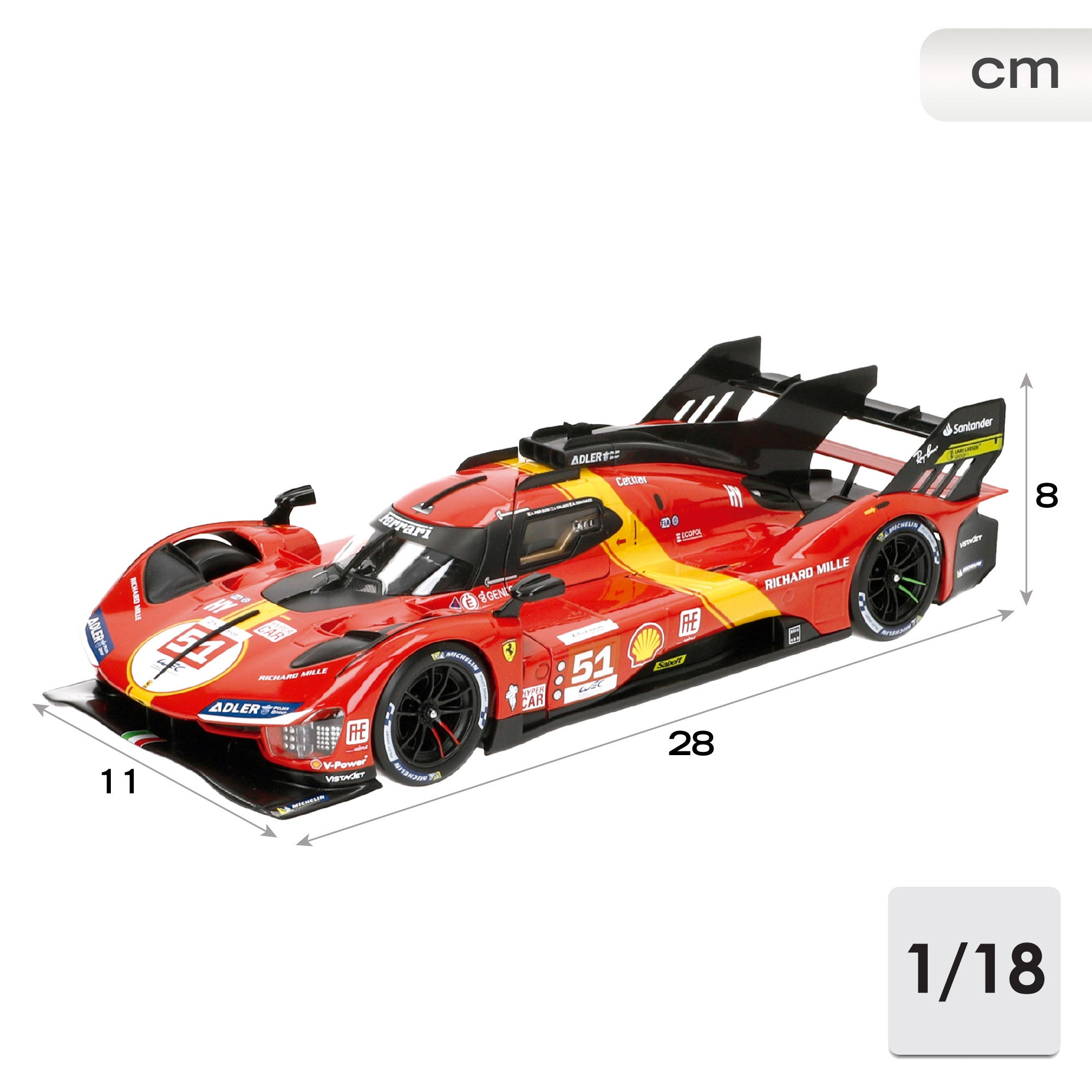 Burago Maqueta coche Ferrari 499P LMH Nº51 1:18