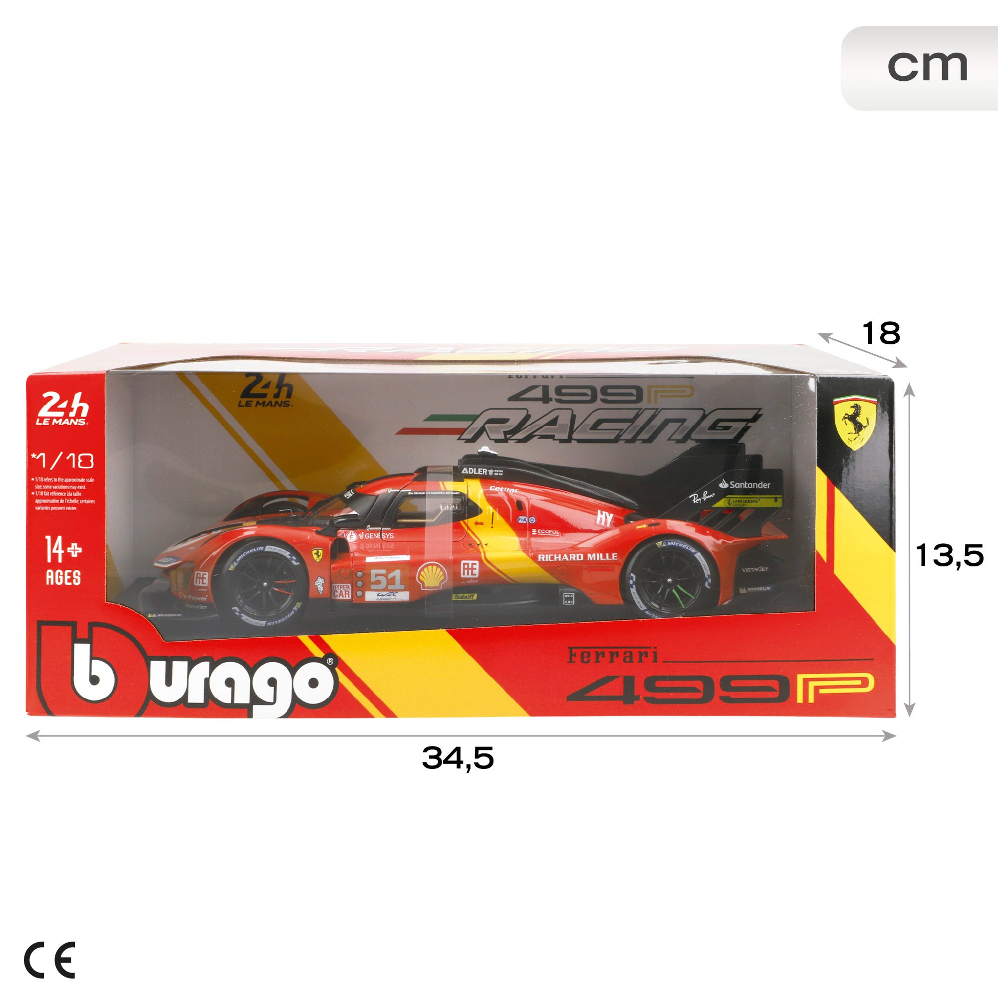 Burago Maqueta coche Ferrari 499P LMH Nº51 1:18