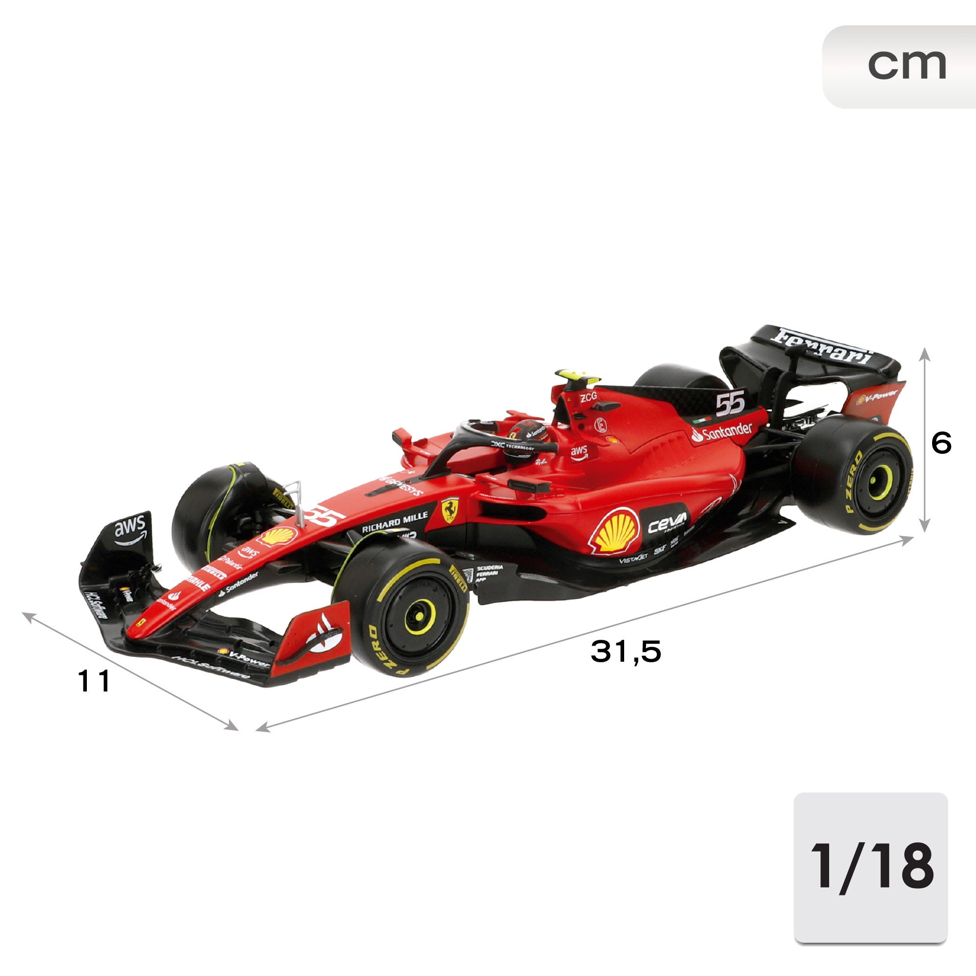 Burago Coche 1:18 Ferrari SF-23 Carlos Sainz F1 2023